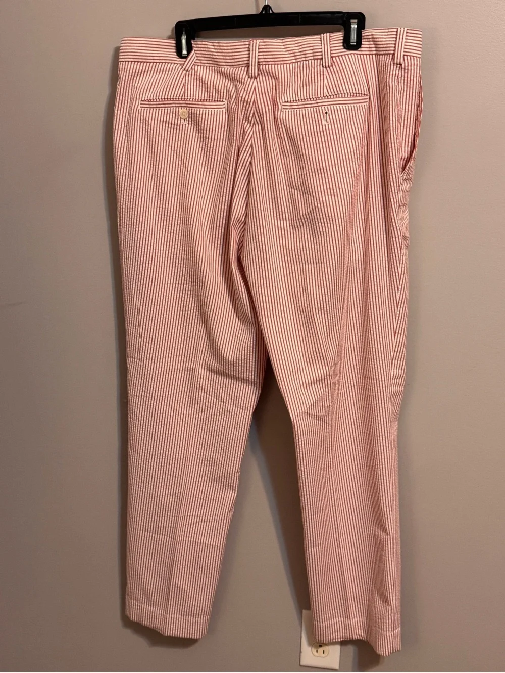 Brooks Brothers Milano Fit Seersucker Pants Men’s 40x30 Red White Stripe